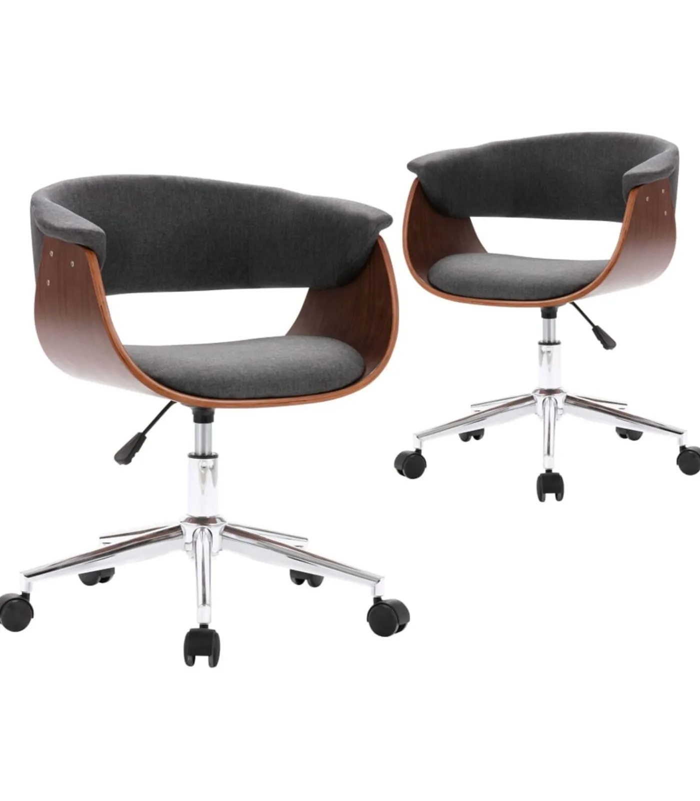 Hot Eetkamerstoelen draaibaar 2 st stof grijs Stoelen