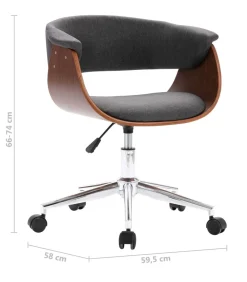 Hot Eetkamerstoelen draaibaar 2 st stof grijs Stoelen