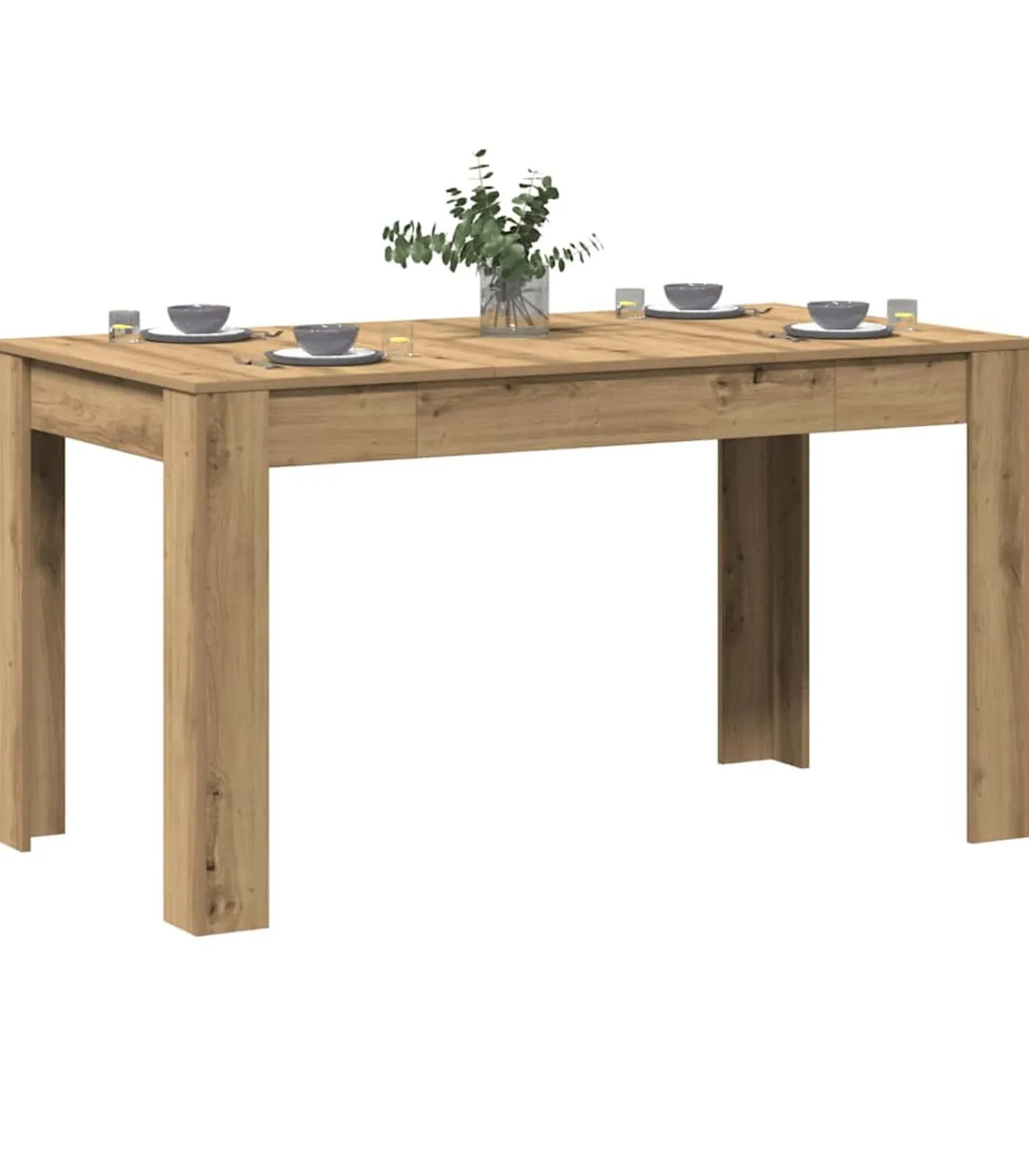 Clearance Eettafel 140x74,5x76 cm bewerkt hout artisanaal eikenkleurig Tafels