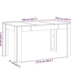 Clearance Eettafel 140x74,5x76 cm bewerkt hout artisanaal eikenkleurig Tafels