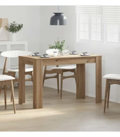 Sale Eettafel 120x60x76 cm bewerkt hout artisanaal eikenkleur Tafels