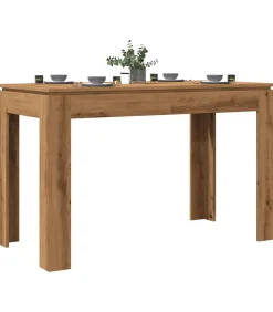 Sale Eettafel 120x60x76 cm bewerkt hout artisanaal eikenkleur Tafels