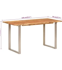 Best Eettafel 140x70x76 cm massief acaciahout Tafels