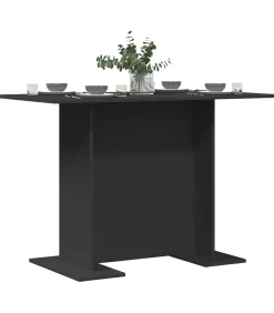 New Eettafel Zwart 110 x 60 x 75 cm Bewerkt hout Tafels