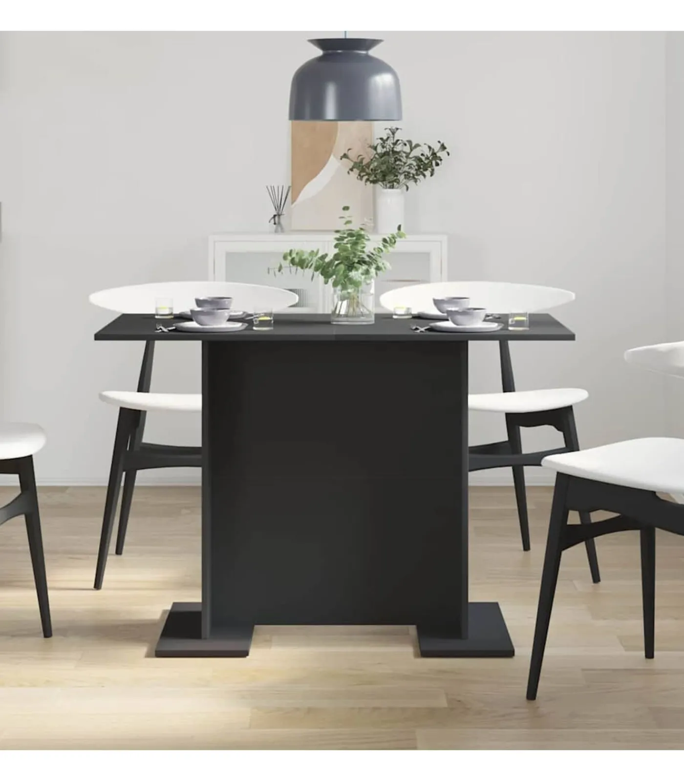 New Eettafel Zwart 110 x 60 x 75 cm Bewerkt hout Tafels