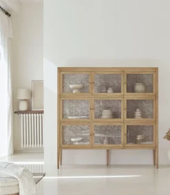 Discount Eiken vitrinekast 160 Tana Meubels