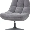 Discount Elvi Draaifauteuil - Chenille Structuur - Lichtgrijs - 81x73x84 Zetels