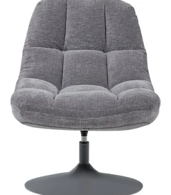 Discount Elvi Draaifauteuil - Chenille Structuur - Lichtgrijs - 81x73x84 Zetels