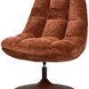 Best Elvi Draaifauteuil - Chenille Structuur - Roestbruin - 81x73x84 Zetels