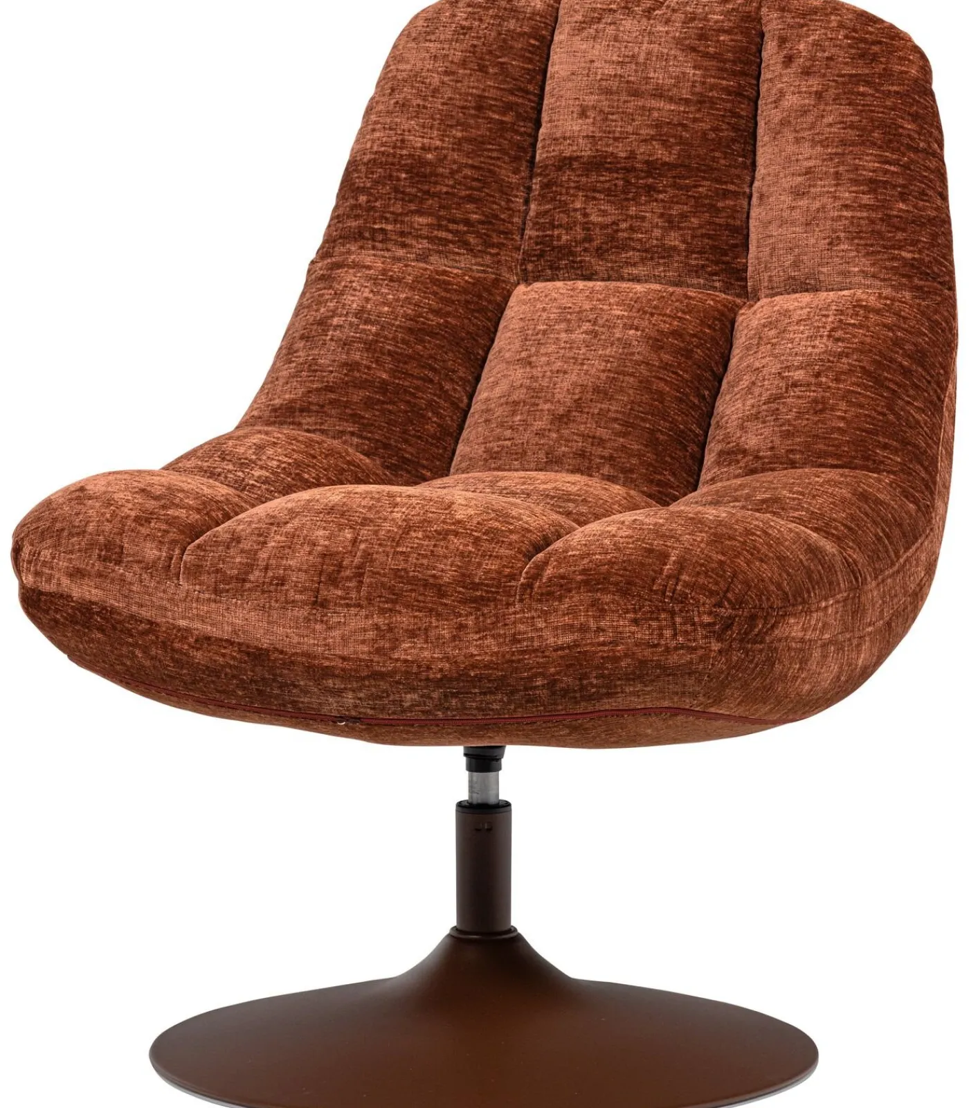 Best Elvi Draaifauteuil - Chenille Structuur - Roestbruin - 81x73x84 Zetels