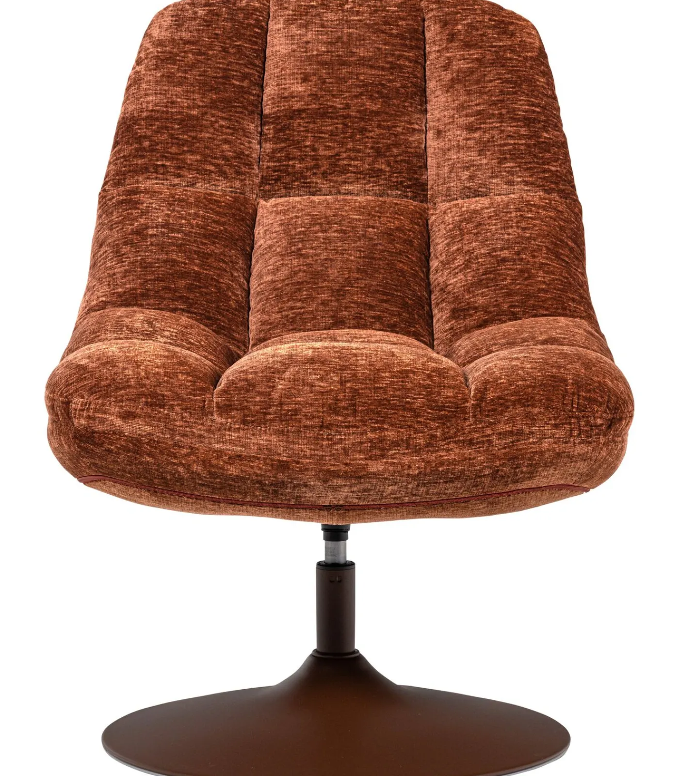 Best Elvi Draaifauteuil - Chenille Structuur - Roestbruin - 81x73x84 Zetels