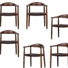 Embrace Eetkamerstoelen - Beukenhout - Donkerbruin - Set van 6 Stoelen