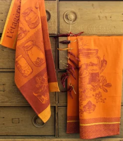 Sale Epices Colombo - Theedoek van katoenen jacquard met print Keuken- & Tafellinnen
