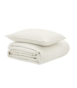 New Equilibre - Bedlinnenset Dekbedovertrek + vierkante kussensloop in flanellen chambray katoen Dekbedovertrekken