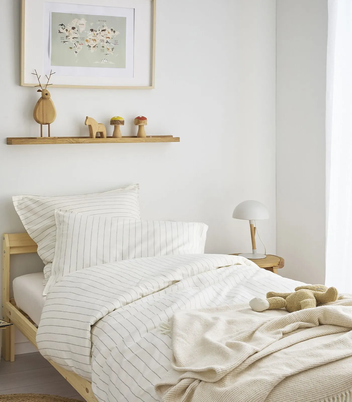 New Equilibre - Bedlinnenset Dekbedovertrek + vierkante kussensloop in flanellen chambray katoen Dekbedovertrekken