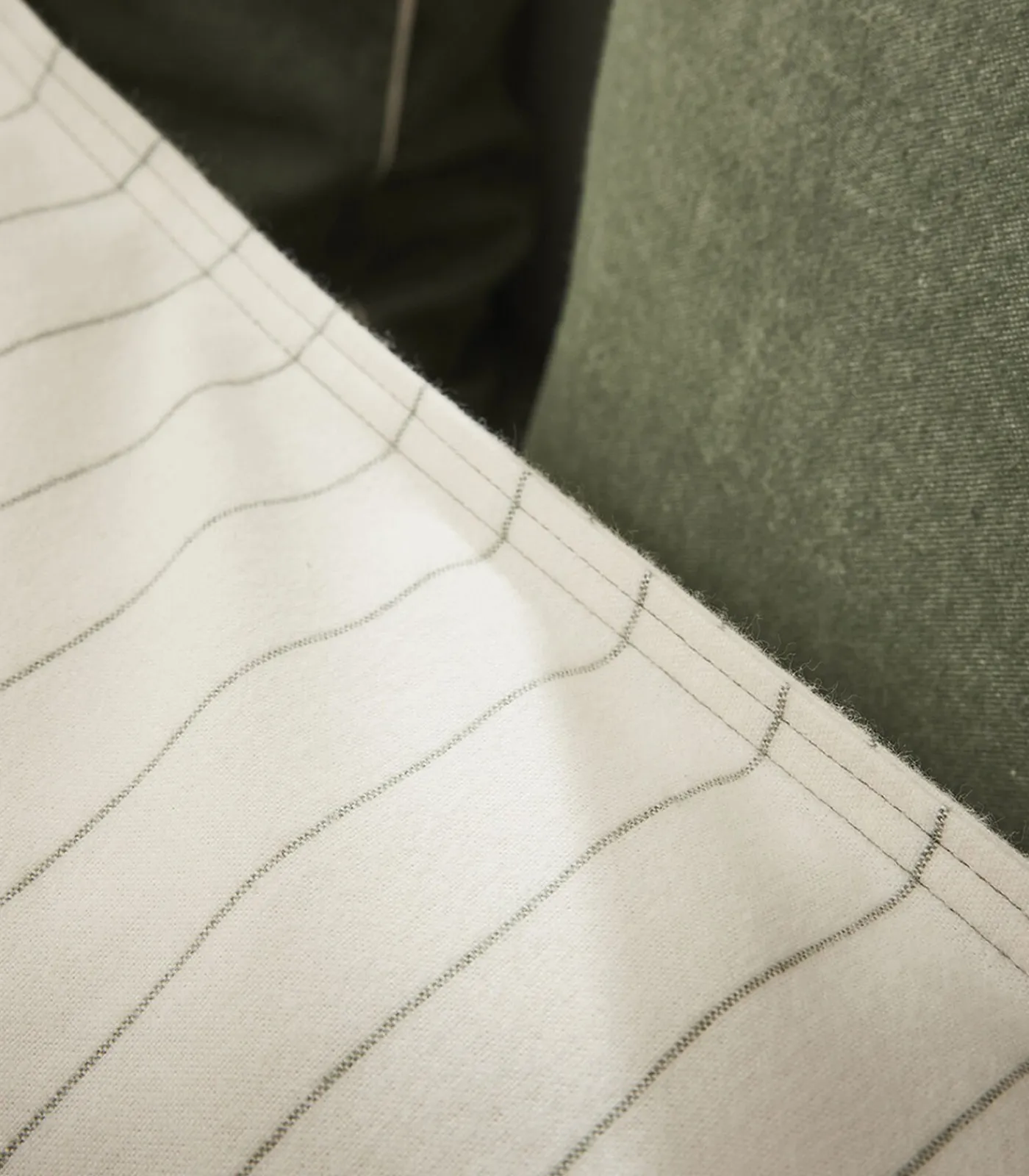 Discount Equilibre - Effen kussensloop in flanellen chambray katoen Kussenslopen