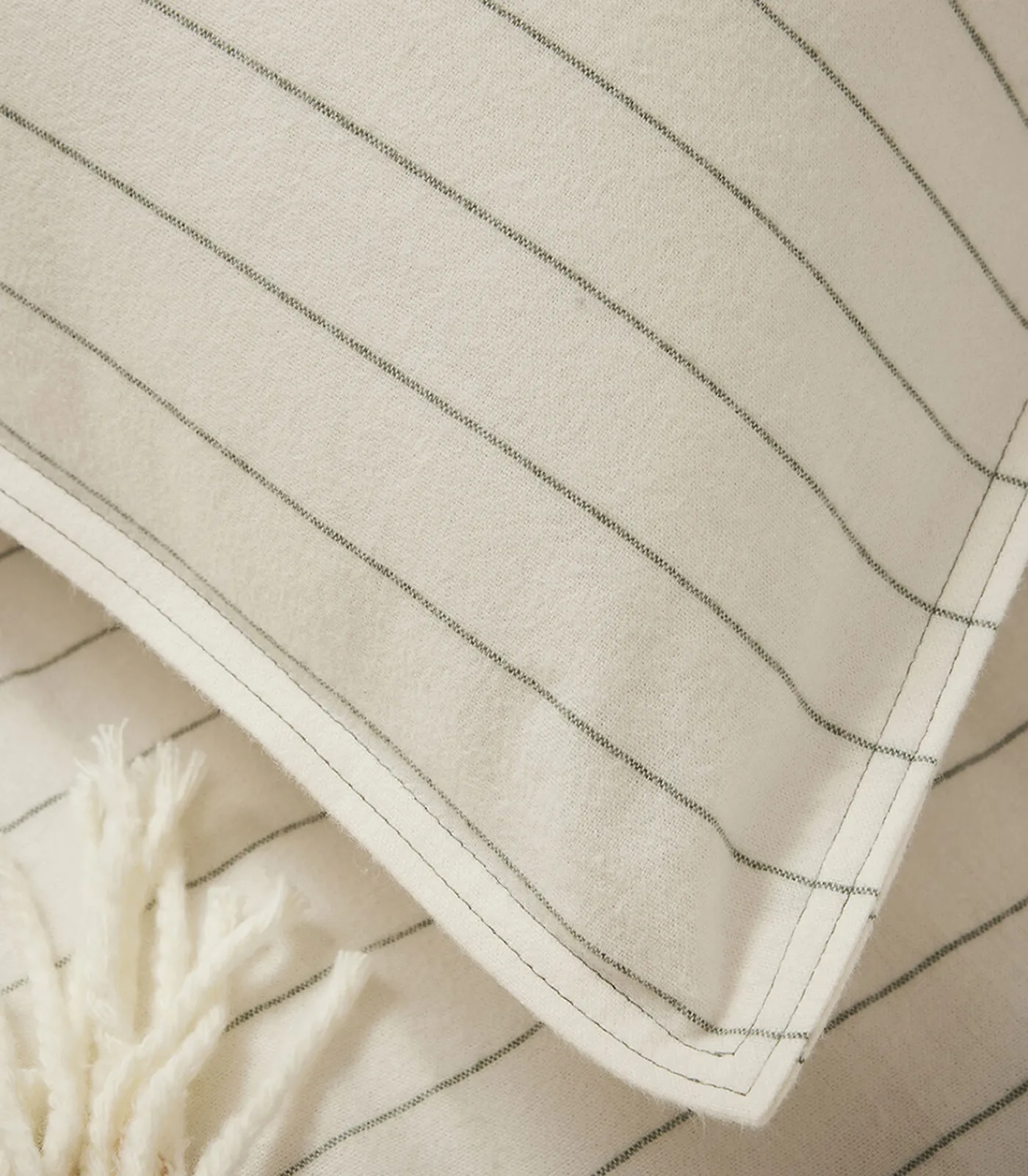 Discount Equilibre - Effen kussensloop in flanellen chambray katoen Kussenslopen