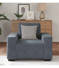 Best Fauteuil 60 cm fluweel donkergrijs Zetels