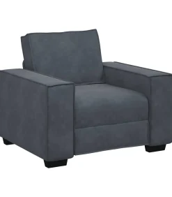Outlet Fauteuil 60 cm fluweel donkergrijs Zetels