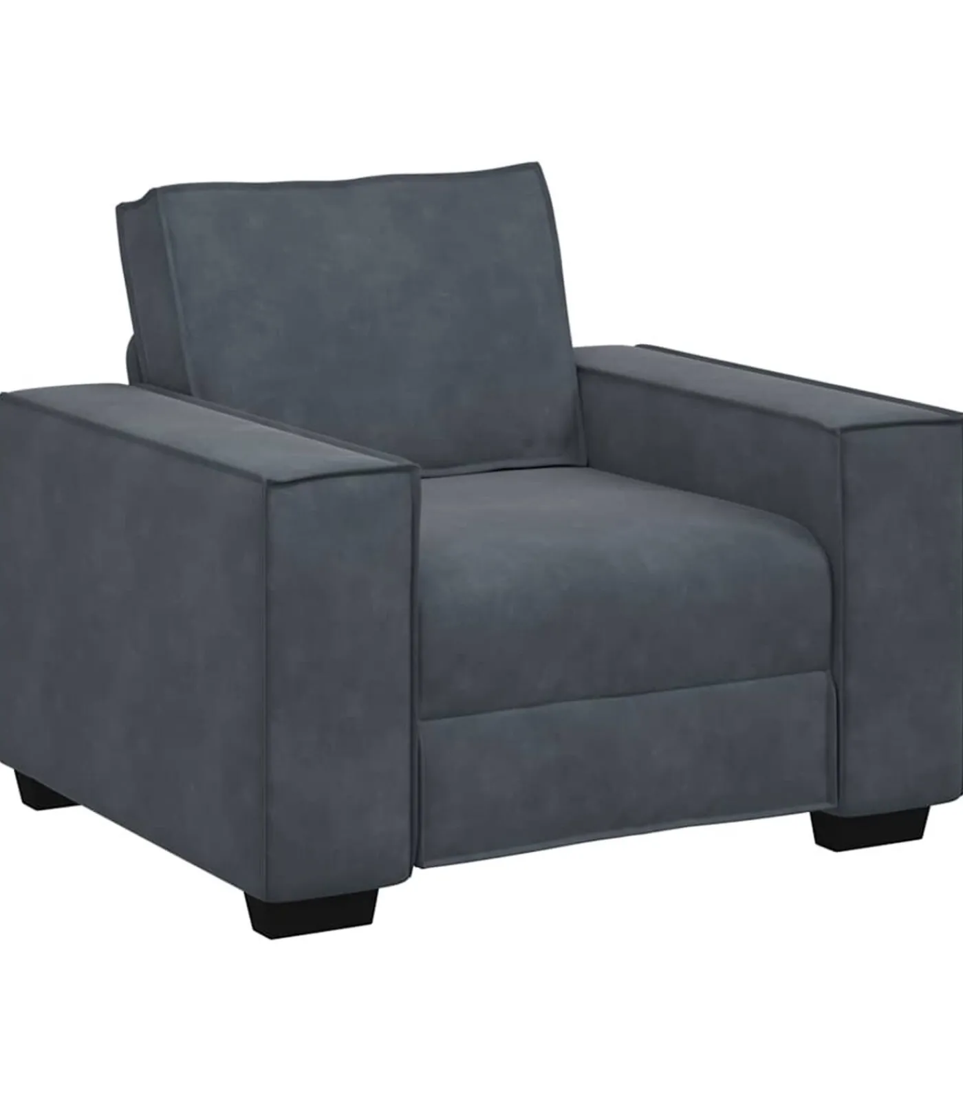 Outlet Fauteuil 60 cm fluweel donkergrijs Zetels