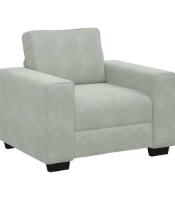 Clearance Fauteuil 60 cm fluweel lichtgrijs Zetels