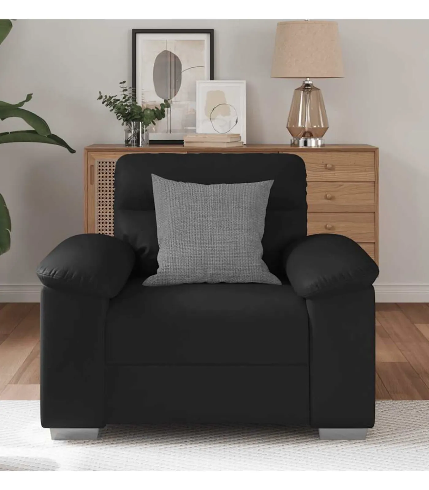 Hot Fauteuil 60 cm kunstleer zwart Zetels