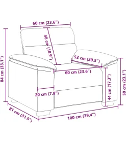 Outlet Fauteuil 60 cm stof lichtgrijs Zetels
