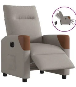 New Fauteuil verstelbaar elektrisch stof taupe Zetels