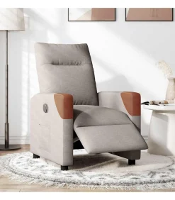 New Fauteuil verstelbaar elektrisch stof taupe Zetels