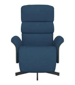 Fauteuil verstelbaar met voetensteun stof blauw Zetels