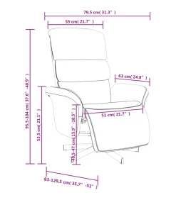 Fauteuil verstelbaar met voetensteun stof blauw Zetels