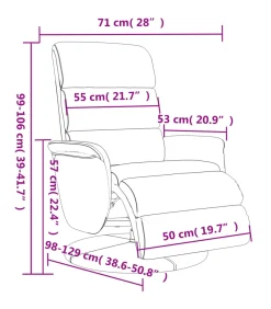 Best Fauteuil verstelbaar met voetensteun kunstleer cappuccinokleur Zetels