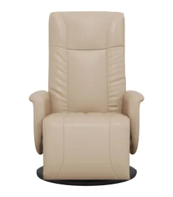 Discount Fauteuil verstelbaar met voetensteun kunstleer cappuccinokleur Zetels