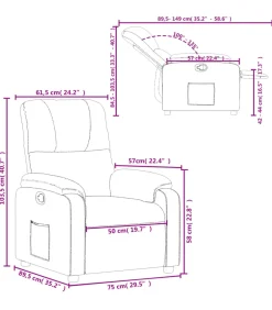 Fauteuil verstelbaar microvezelstof crèmekleurig Zetels