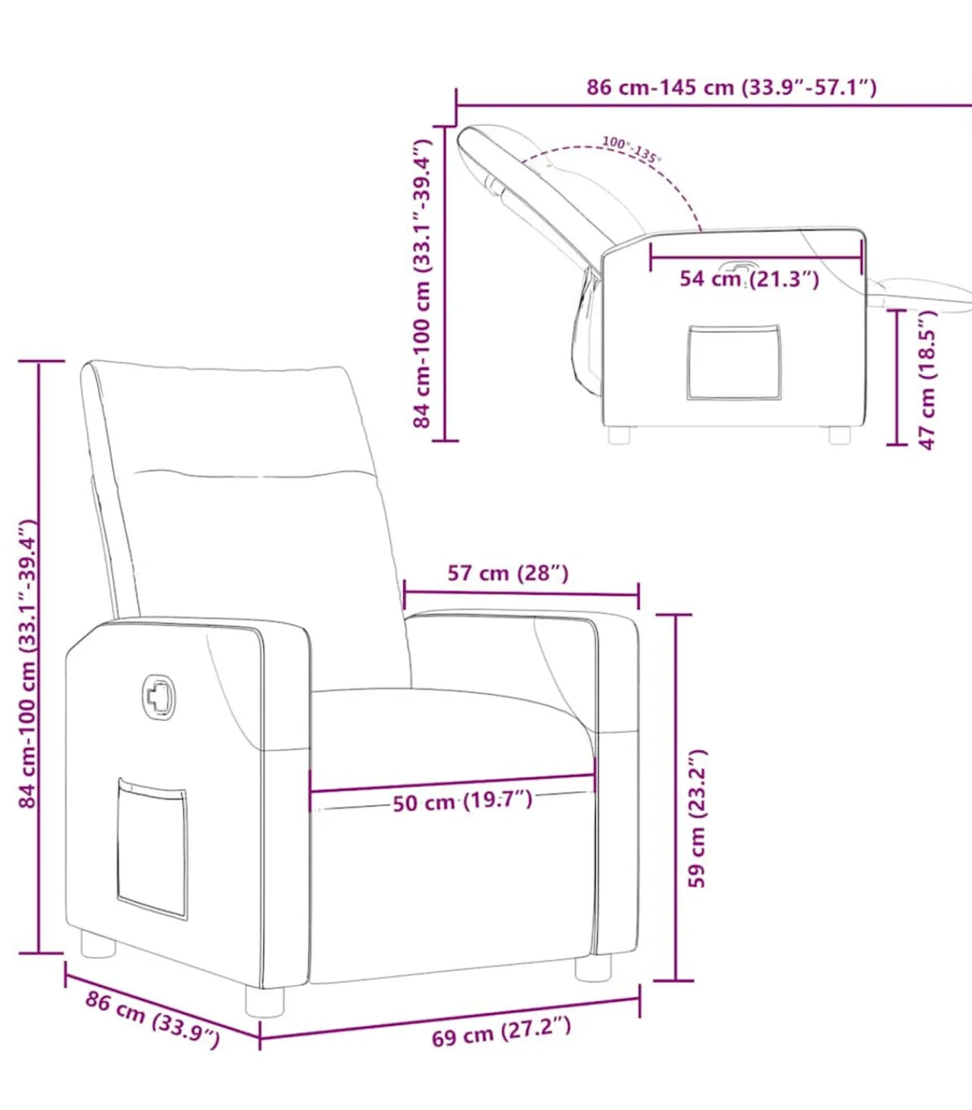 Clearance Fauteuil verstelbaar stof taupe Zetels
