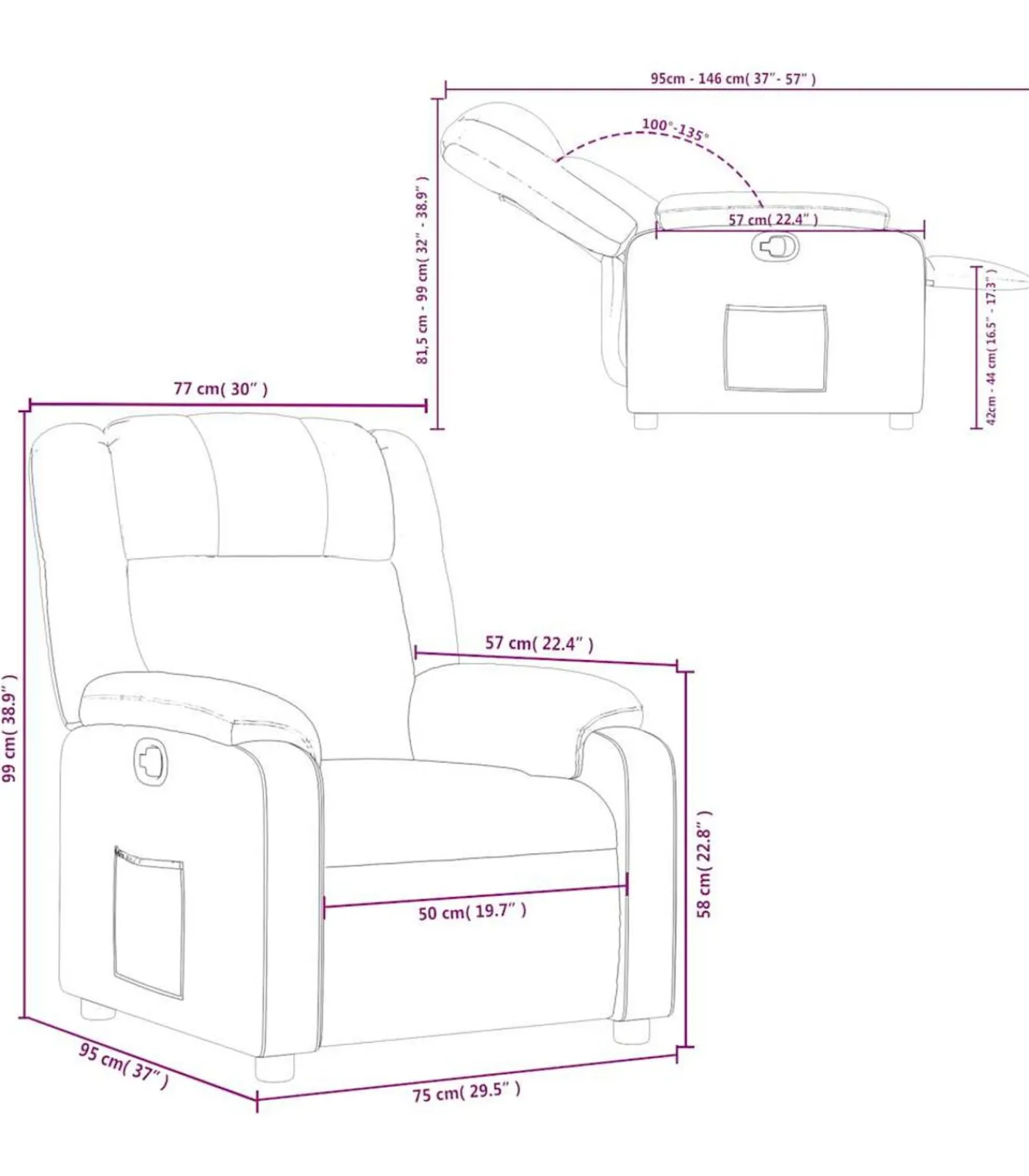 Online Fauteuil verstelbaar stof lichtgrijs Zetels