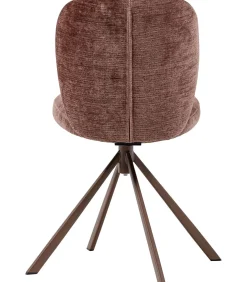 Sale Femke Eetkamerstoelen - Chenille - Bruin- Set van 2 Stoelen