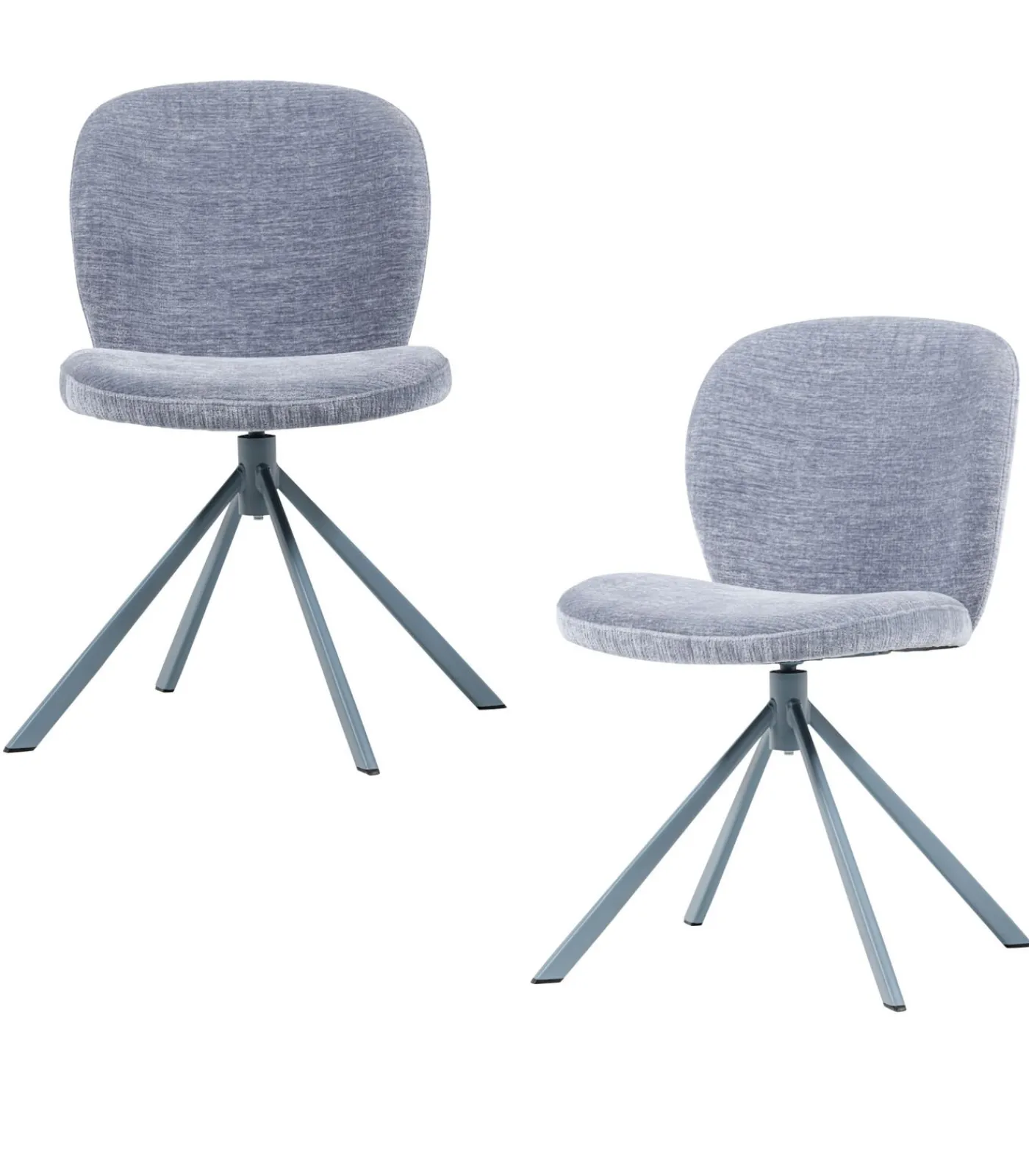 Discount Femke Eetkamerstoelen - Chenille - Blauw - Set van 2 Stoelen