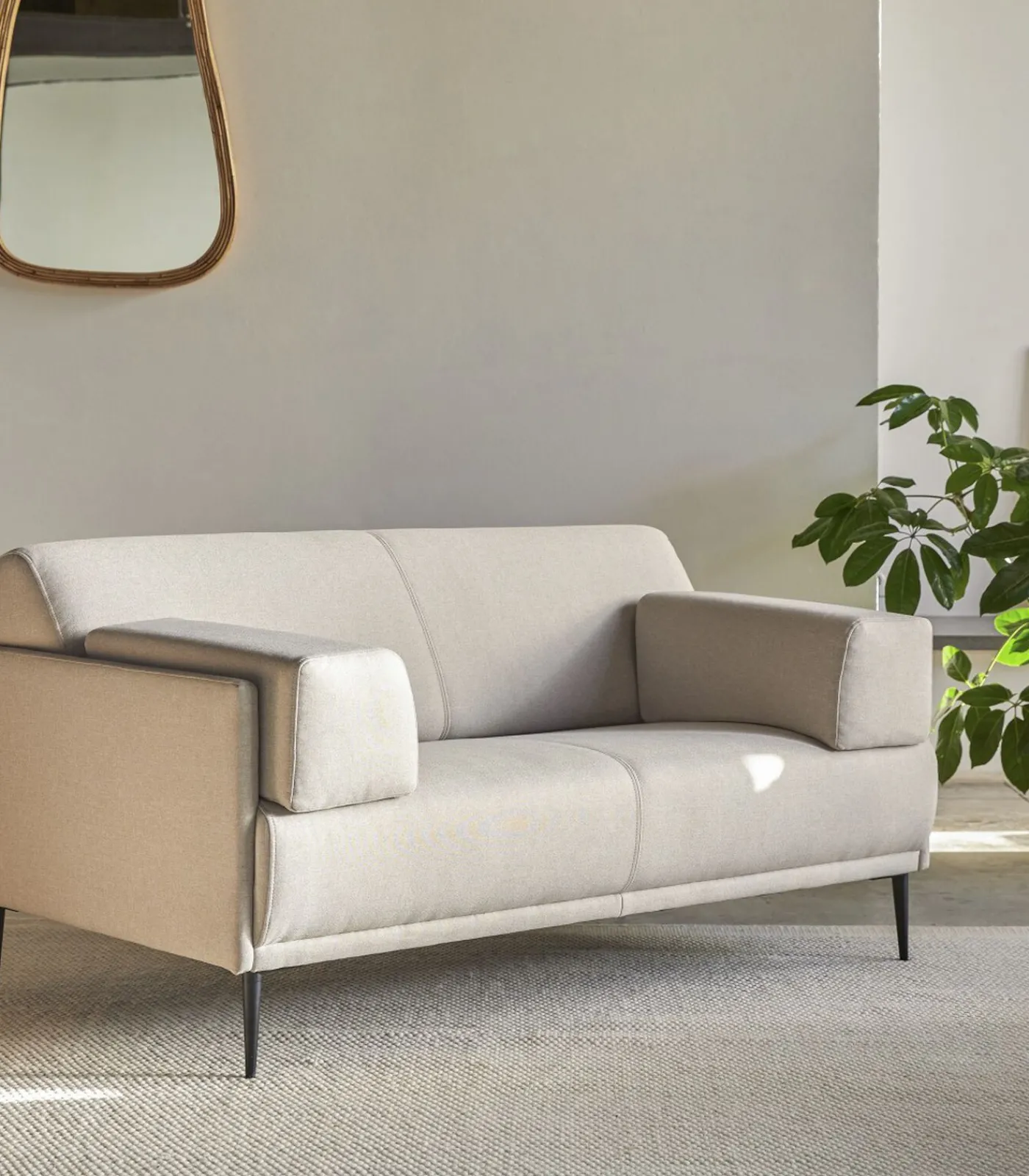 Online Finn - Stoffen 2-3-zitsbank, ecru Zetels