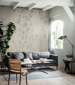Discount Fotobehang Wild Flower Concrete Wanddecoratie