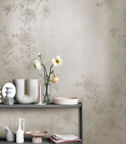 Discount Fotobehang Wild Flower Concrete Wanddecoratie