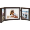 Sale Fotolijst drieluik 22x15 cm+2x(10x15 cm) donkerbruin Fotolijsten