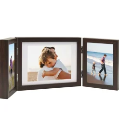 Sale Fotolijst drieluik 22x15 cm+2x(10x15 cm) donkerbruin Fotolijsten