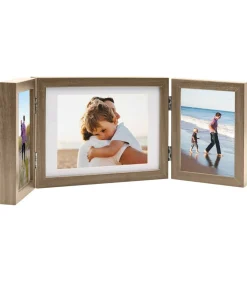 Clearance Fotolijst drieluik 22x15 cm+2x(10x15 cm) lichtbruin Fotolijsten