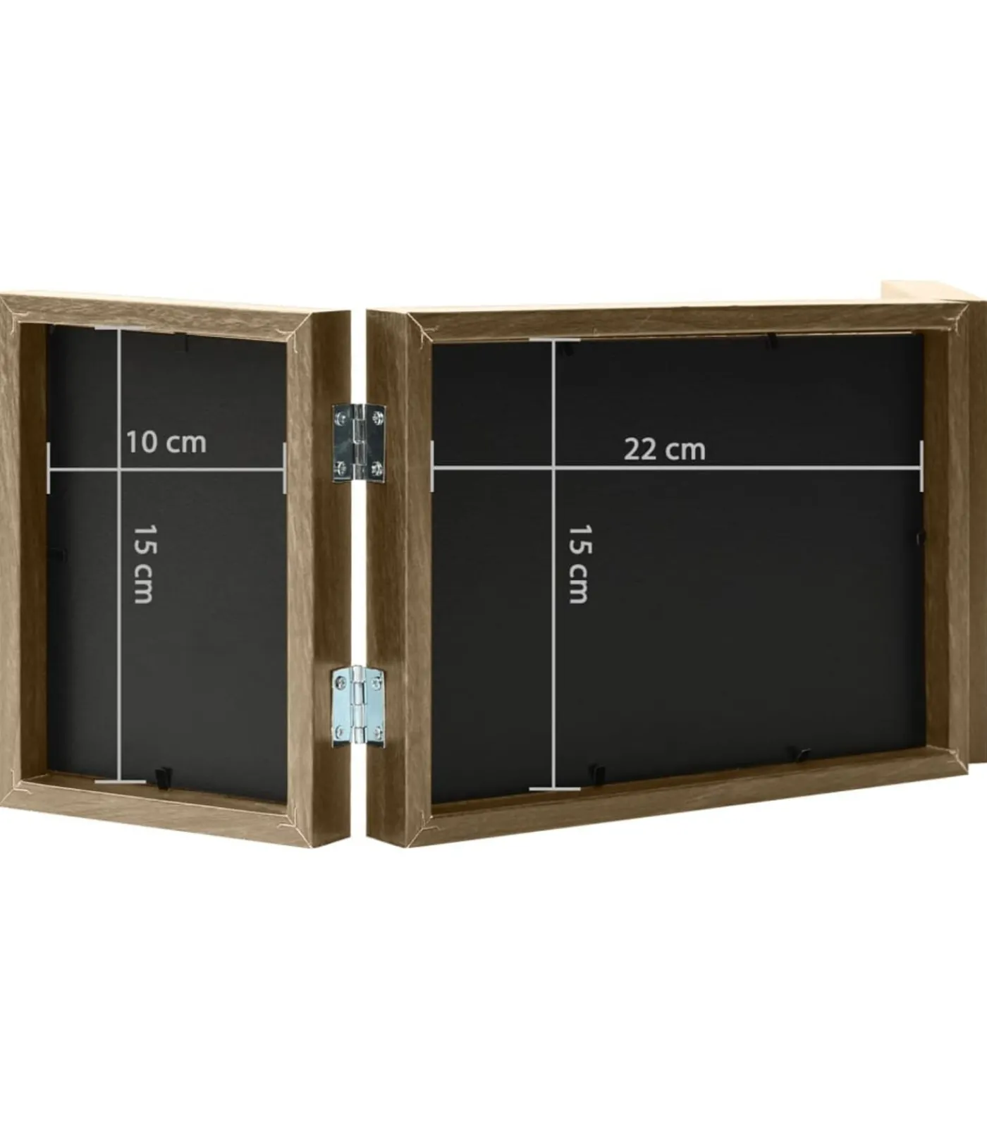 Clearance Fotolijst drieluik 22x15 cm+2x(10x15 cm) lichtbruin Fotolijsten