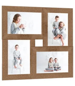 Hot Fotolijst voor 4x(10x15 cm) foto MDF lichtbruin Fotolijsten