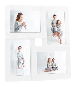 New Fotolijst voor 4x(13x18 cm) foto MDF wit Fotolijsten