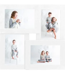 New Fotolijst voor 4x(13x18 cm) foto MDF wit Fotolijsten