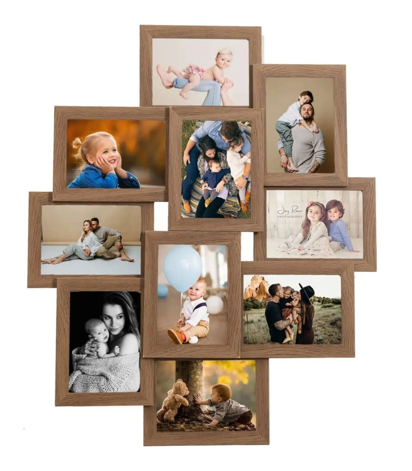 Clearance Fotolijst voor 10x(13x18 cm) foto MDF lichtbruin Fotolijsten