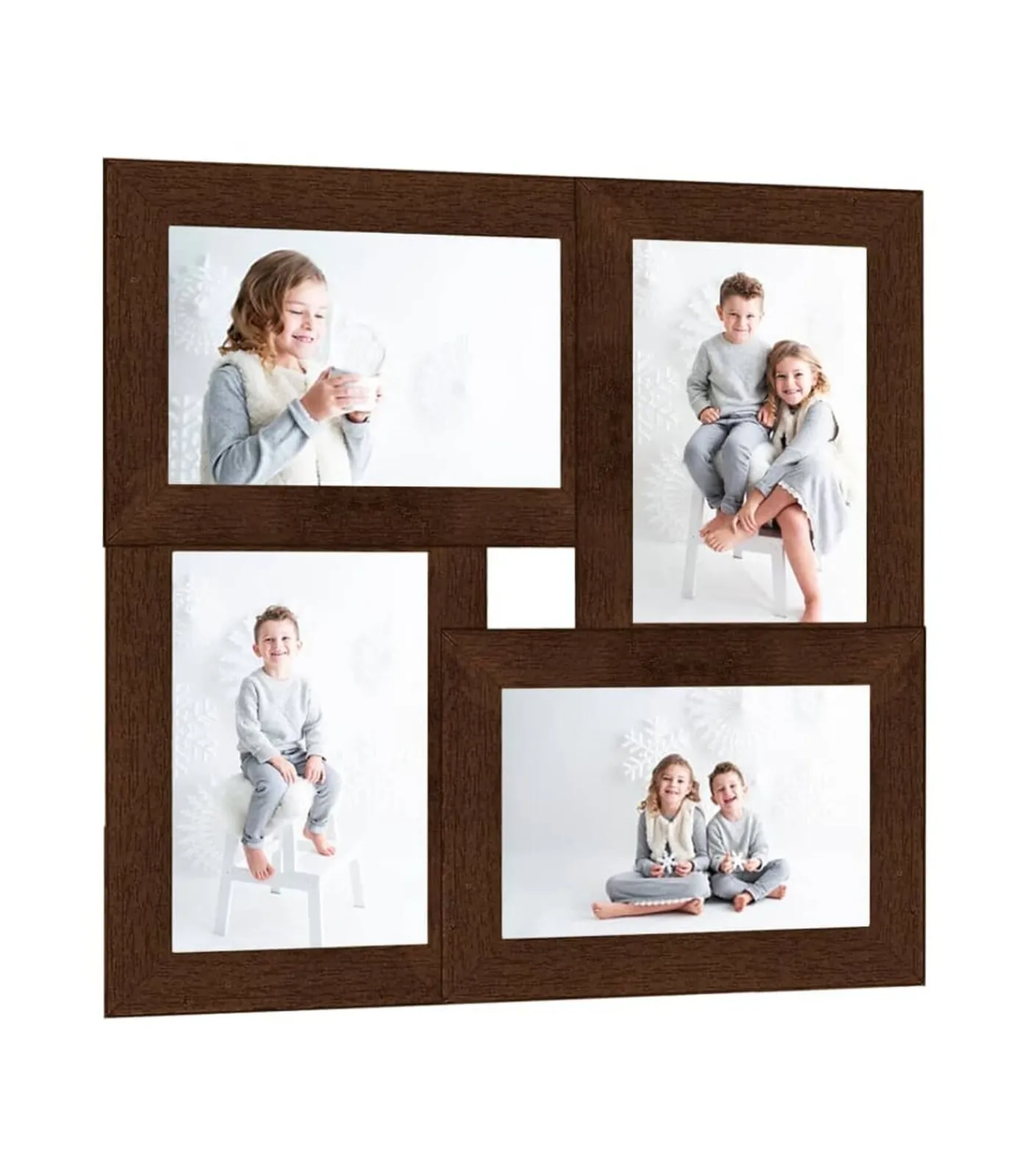 Sale Fotolijst voor 4x(13x18 cm) foto MDF donkerbruin Fotolijsten